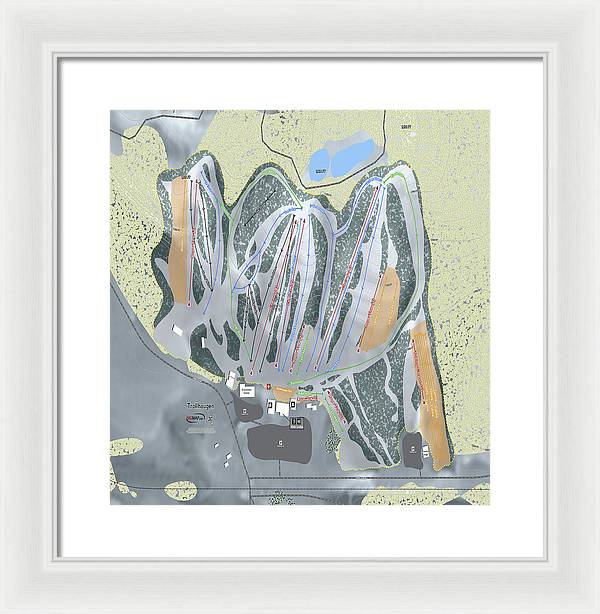 Trollhaugen Ski Trail Map - Framed Print - Powderaddicts