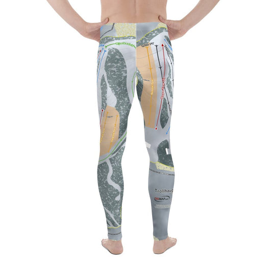 Trollhaugen, Wisconsin Ski Trail Map Men's Base Layer Bottom - Powderaddicts
