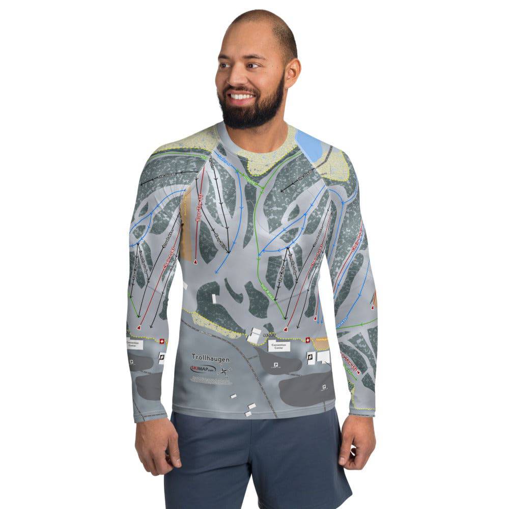Trollhaugen, Wisconsin Ski Trail Map Men's Base Layer Top