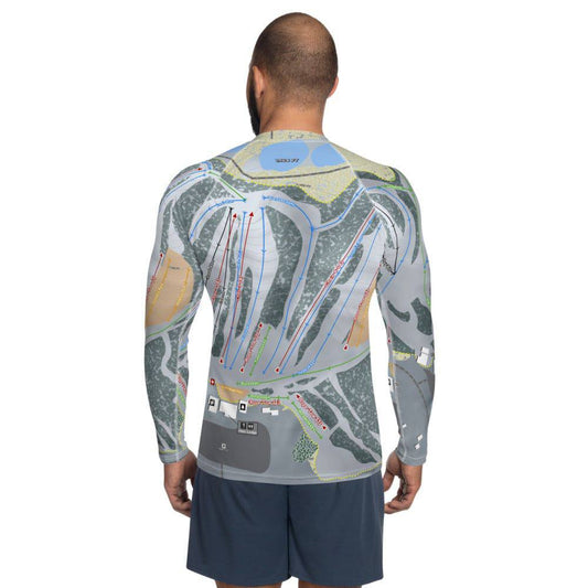 Trollhaugen, Wisconsin Ski Trail Map Men's Base Layer Top - Powderaddicts