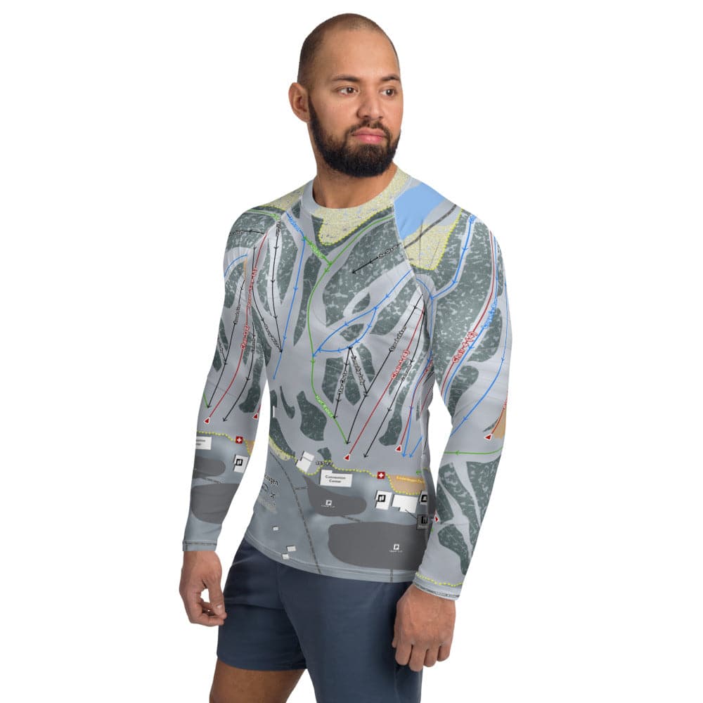 Trollhaugen, Wisconsin Ski Trail Map Men's Base Layer Top - Powderaddicts
