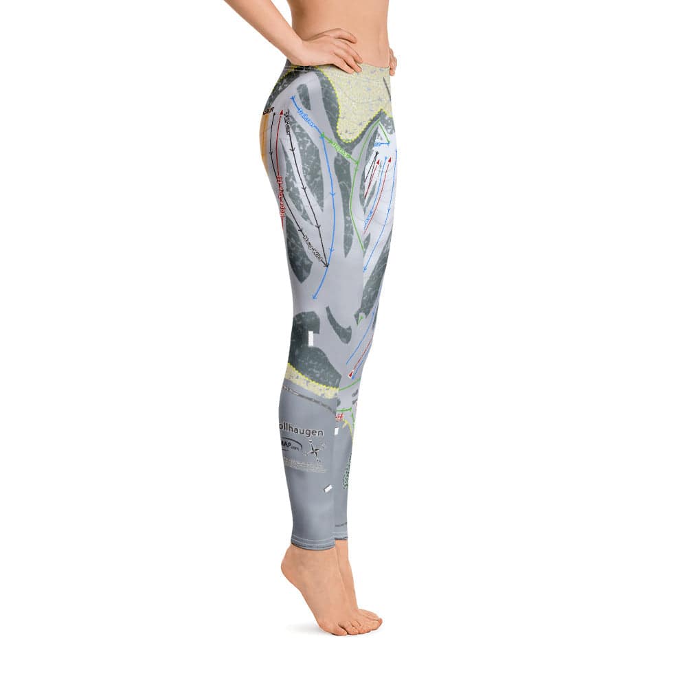 Trollhaugen, Wisconsin Ski Trail Map Women's Base Layer Bottom - Powderaddicts