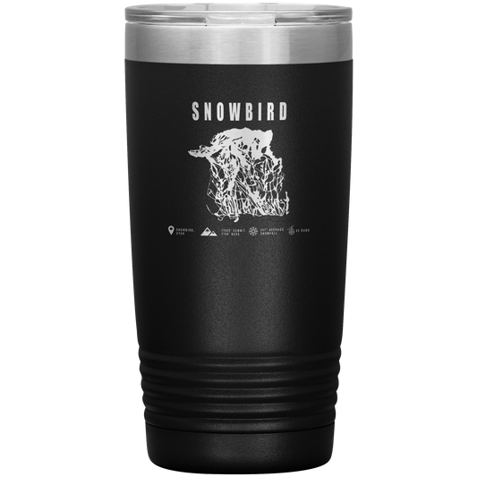 Snowbird,Utah Ski Trail Map 20oz Tumbler - Powderaddicts