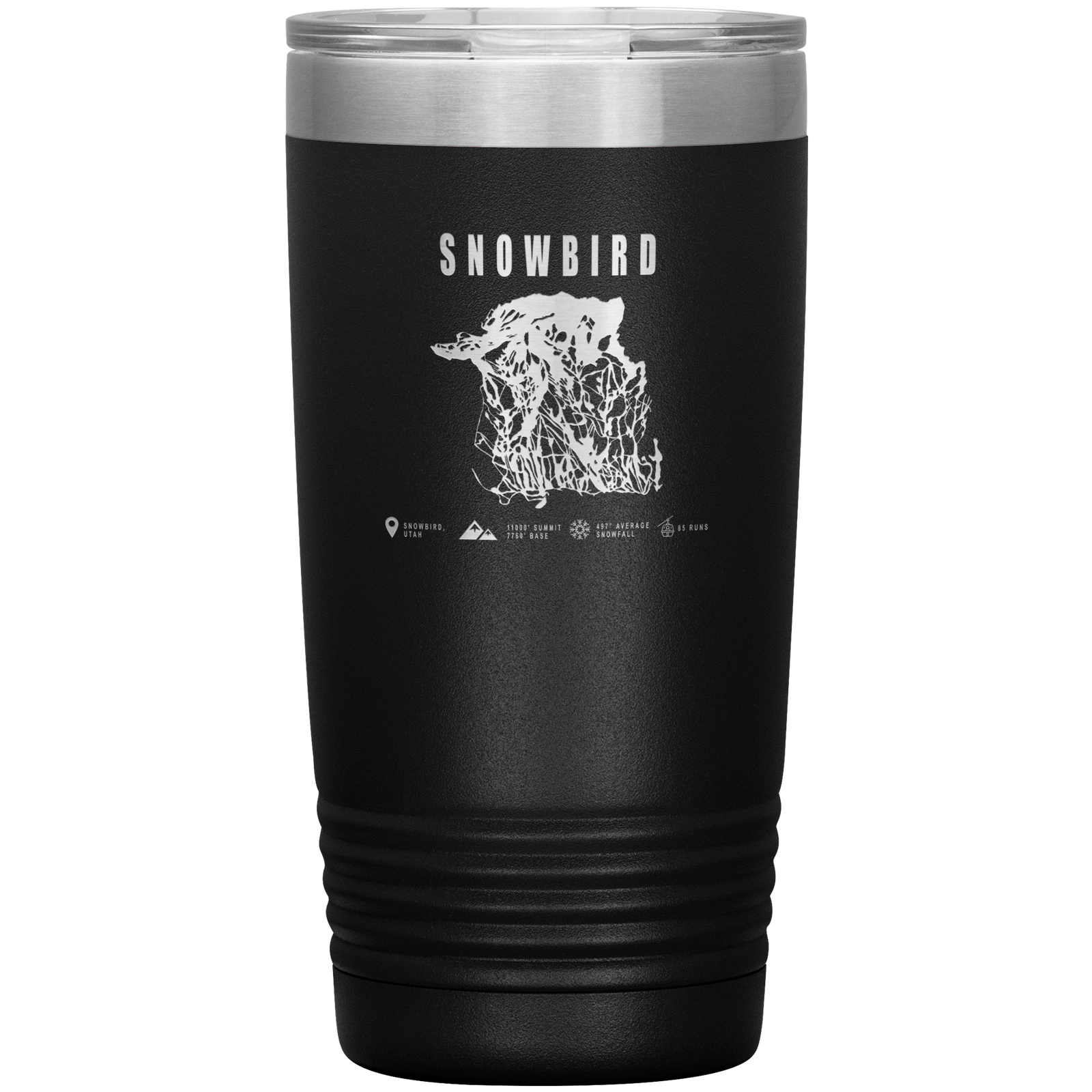 Snowbird,Utah Ski Trail Map 20oz Tumbler - Powderaddicts