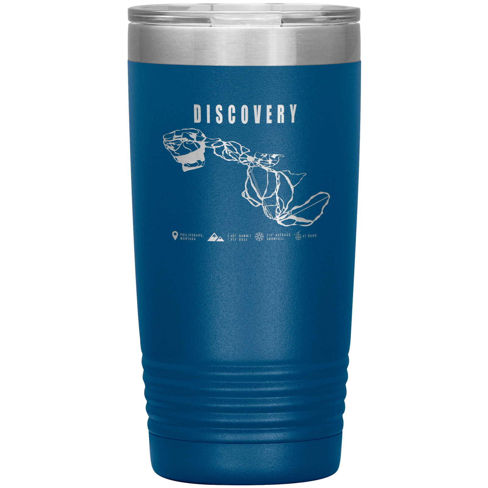 Discovery Montana Ski Trail Map 20oz Tumbler - Powderaddicts