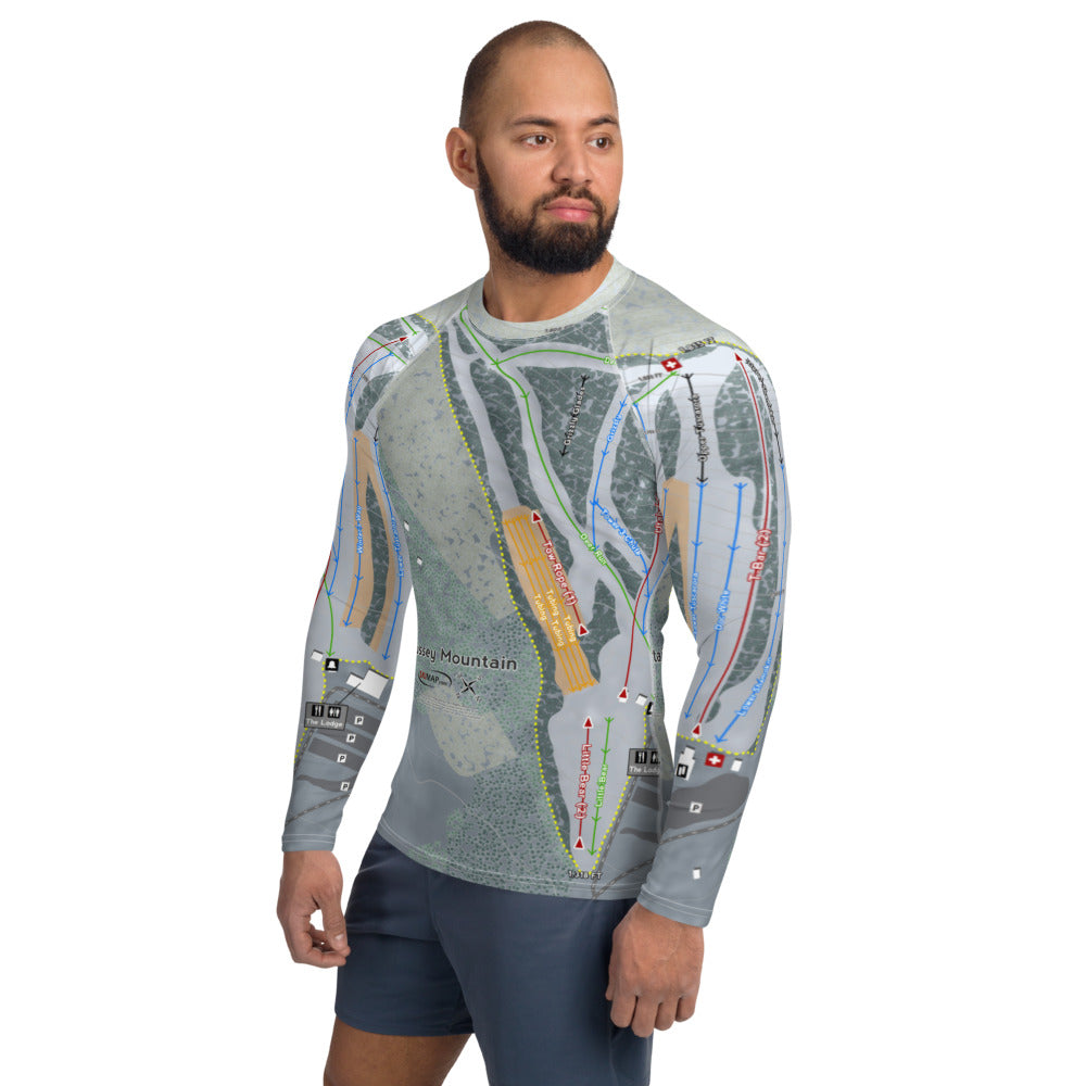 Tussey Mountain, Pennsylvania Ski Trail Map Men's Base Layer Top - Powderaddicts