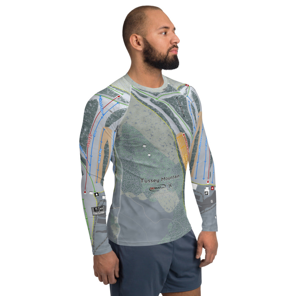 Tussey Mountain, Pennsylvania Ski Trail Map Men's Base Layer Top - Powderaddicts