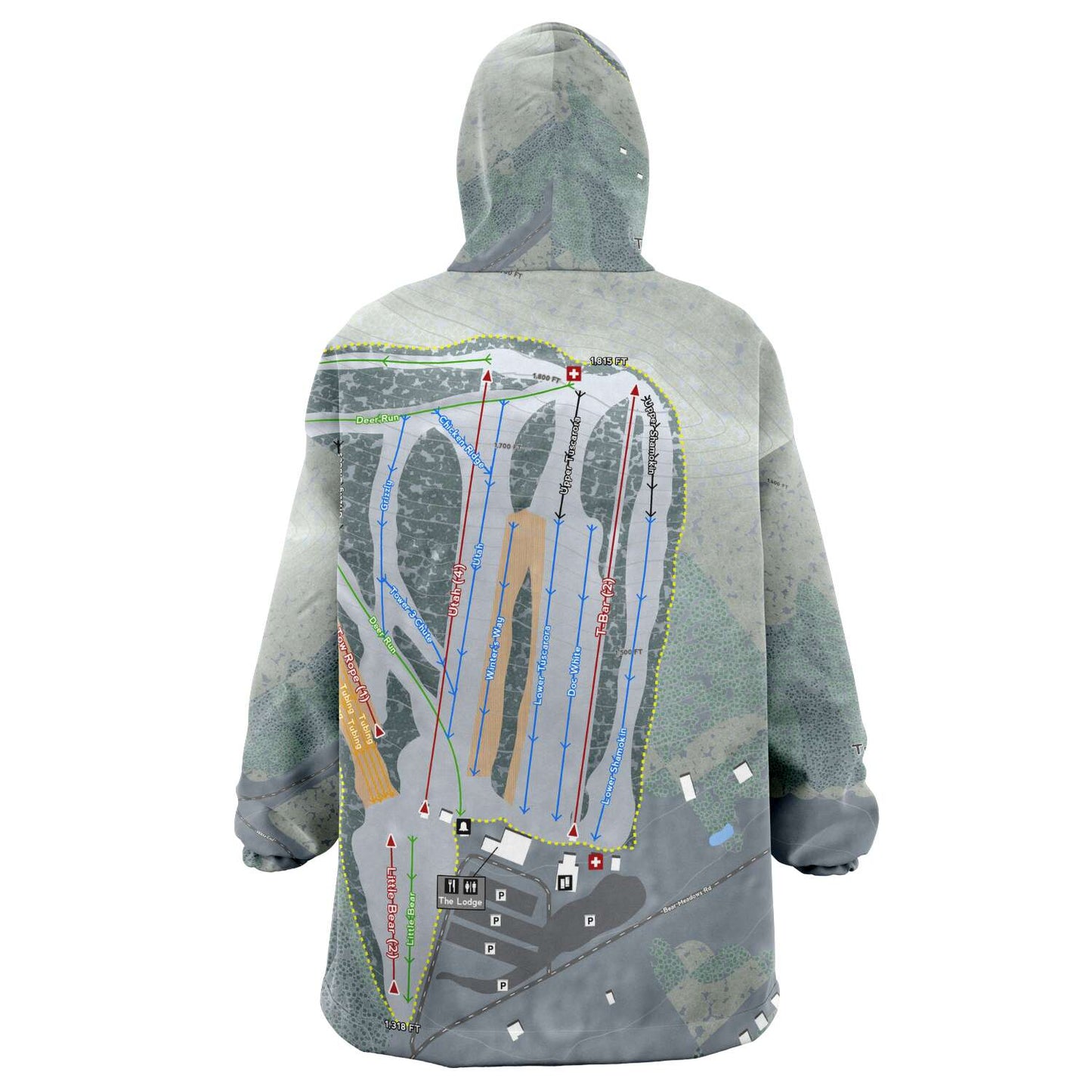 Tussey Mountain, Pennsylvania Ski Trail Map Snuggie - Powderaddicts