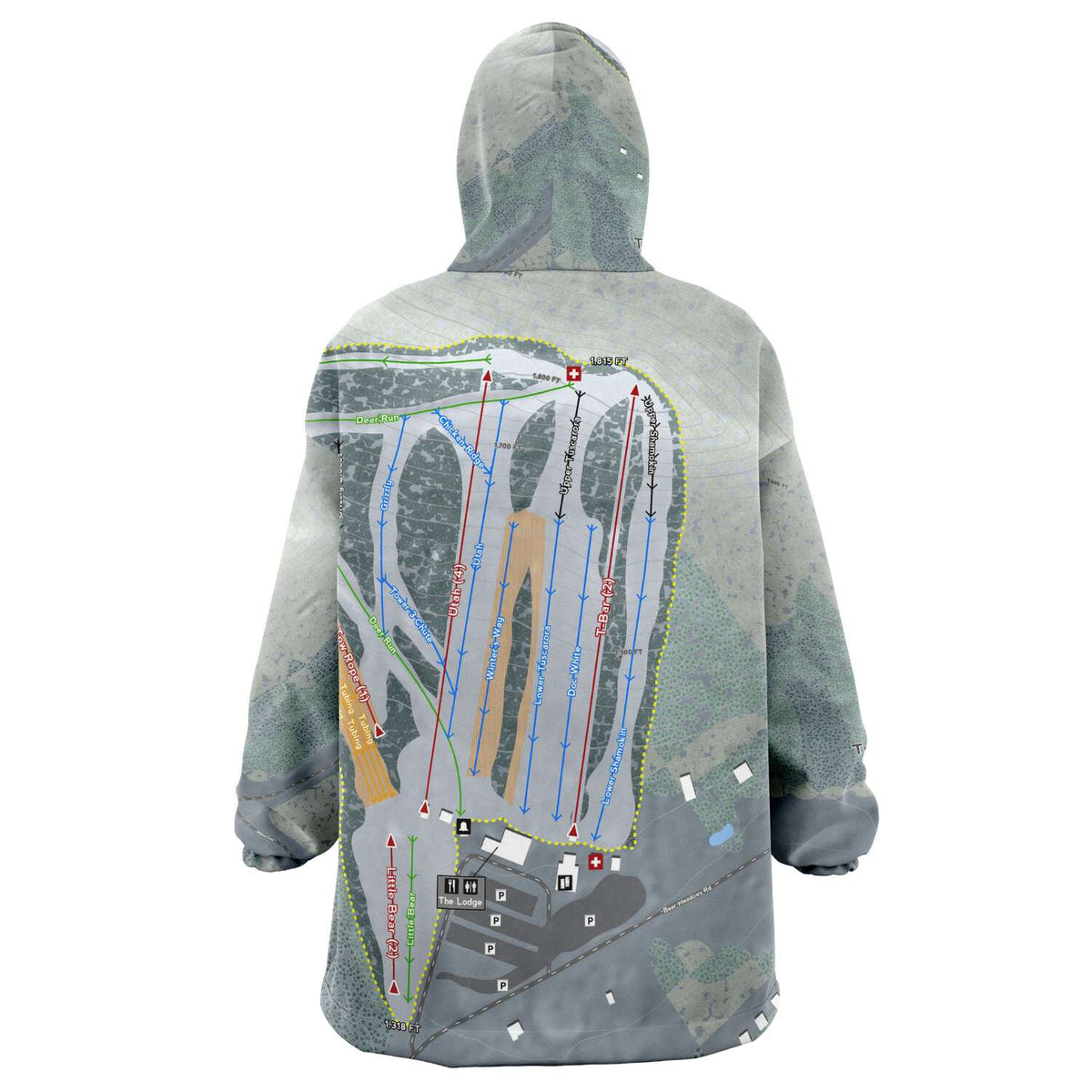 Tussey Mountain, Pennsylvania Ski Trail Map Snuggie - Powderaddicts