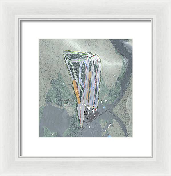 Tussey Mountain Ski Trail Map - Framed Print - Powderaddicts