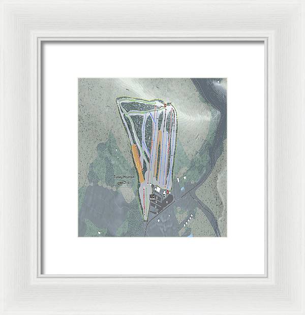 Tussey Mountain Ski Trail Map - Framed Print - Powderaddicts