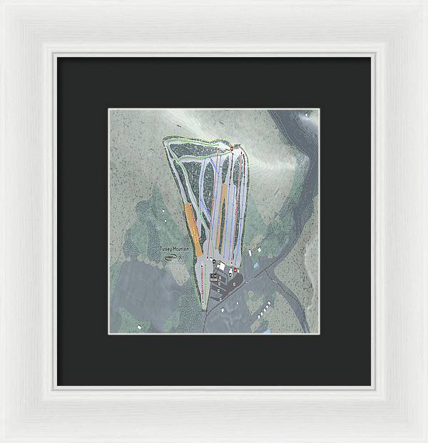 Tussey Mountain Ski Trail Map - Framed Print - Powderaddicts