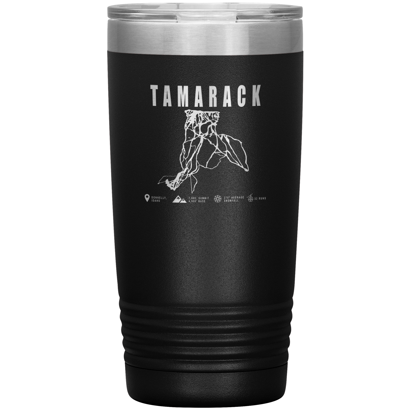 Tamarack Idaho Ski Trail Map 20oz Tumbler - Powderaddicts
