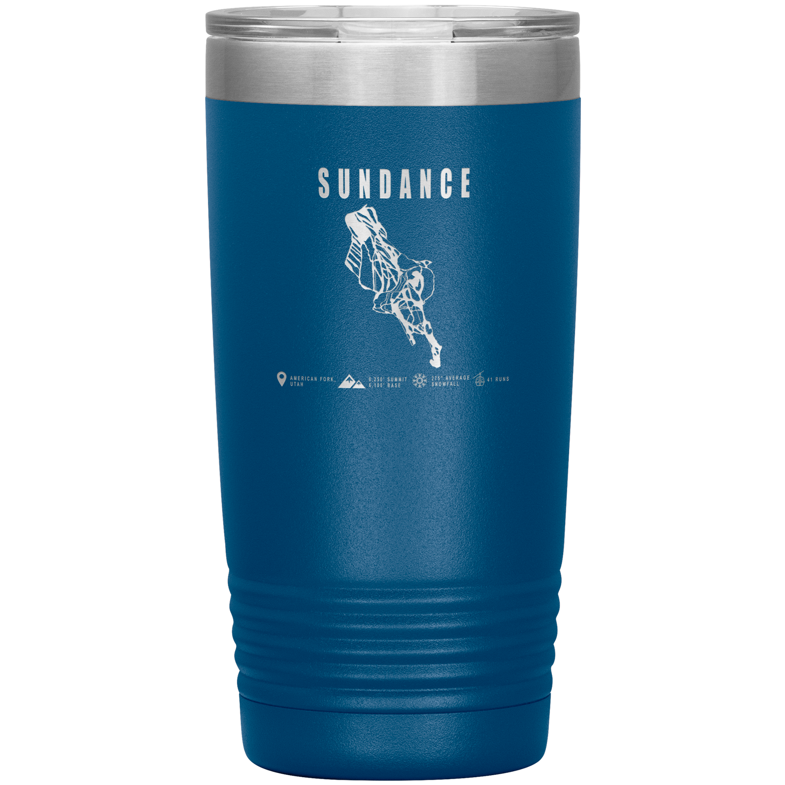 Sundance,Utah Ski Trail Map 20oz Tumbler - Powderaddicts