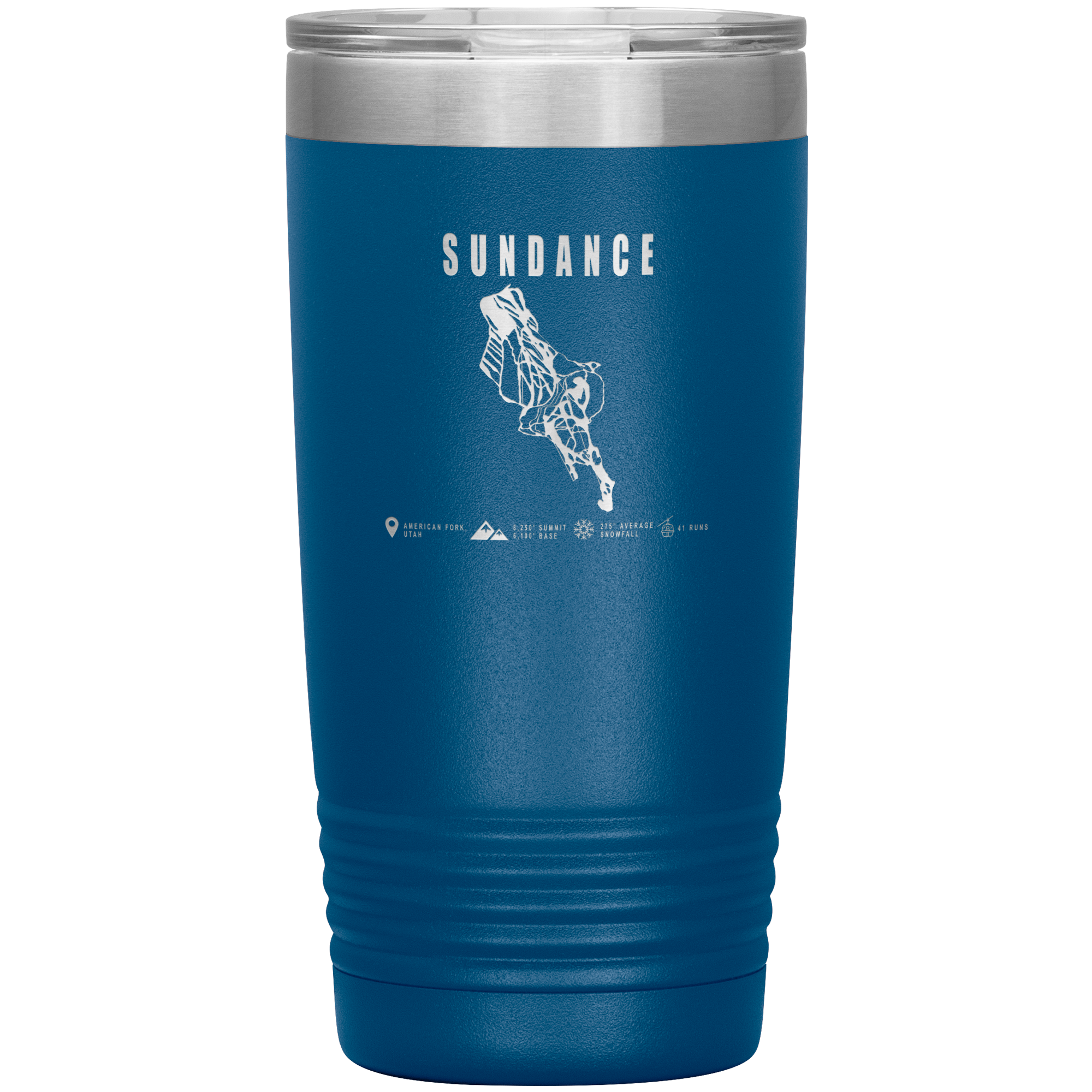 Sundance,Utah Ski Trail Map 20oz Tumbler - Powderaddicts