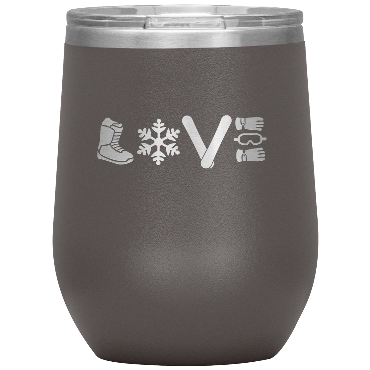 Love Snowboard Symbols Wine 12oz Tumbler - Powderaddicts
