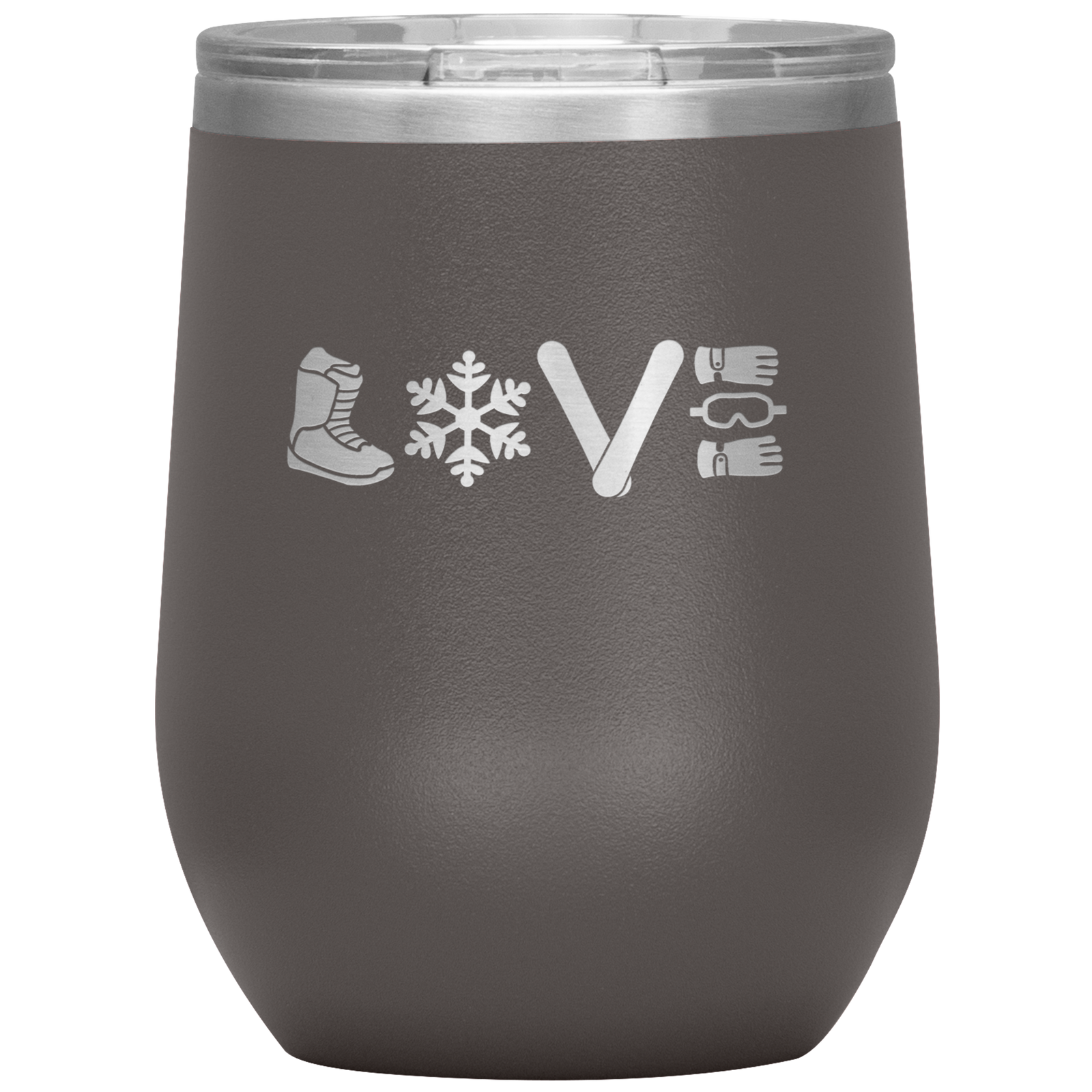 Love Snowboard Symbols Wine 12oz Tumbler - Powderaddicts