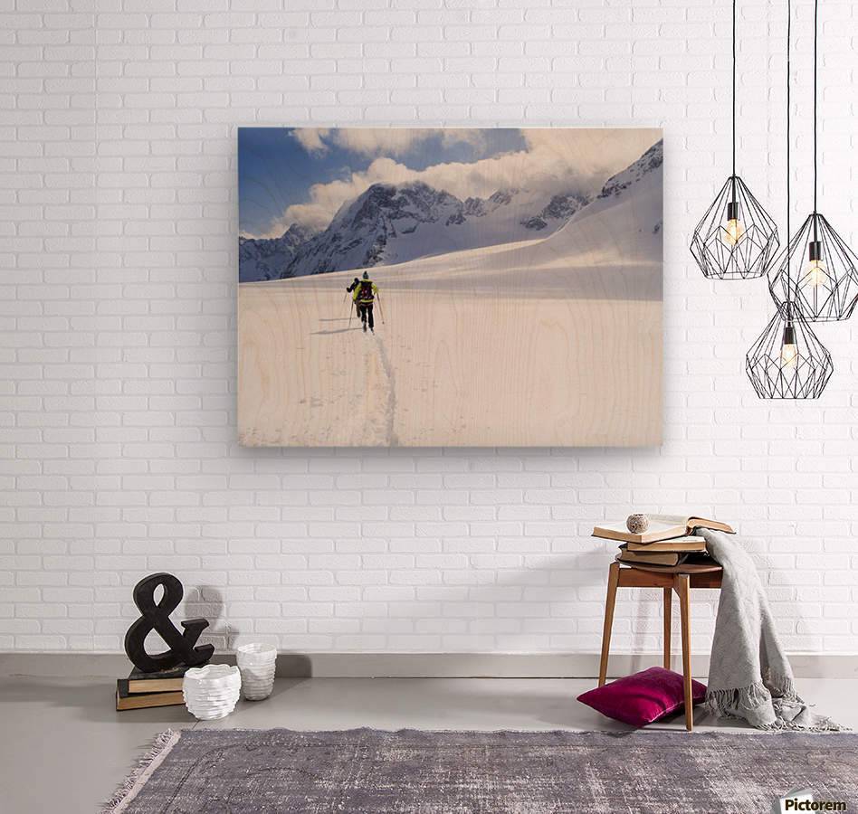 Two skiers ski touring across the Ottemma glacier - Powderaddicts