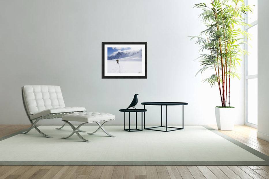 Two skiers ski touring across the Ottemma glacier - Powderaddicts