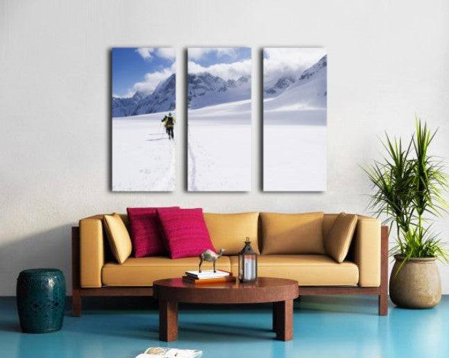 Two skiers ski touring across the Ottemma glacier - Powderaddicts