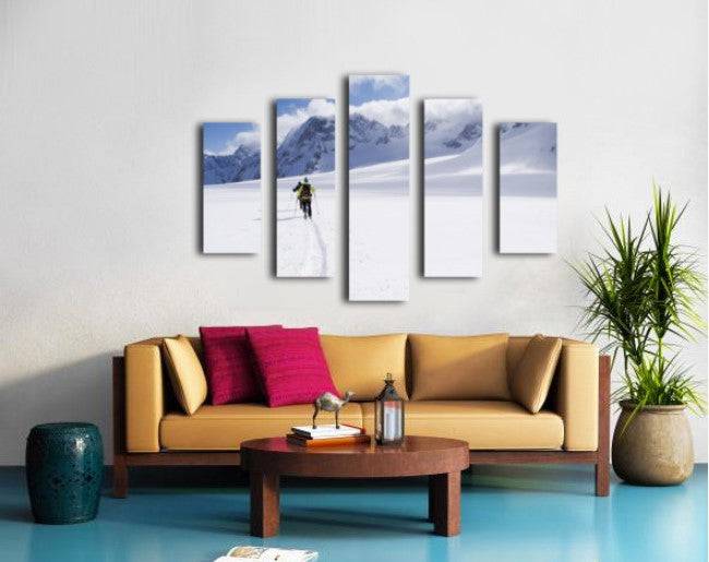 Two skiers ski touring across the Ottemma glacier - Powderaddicts