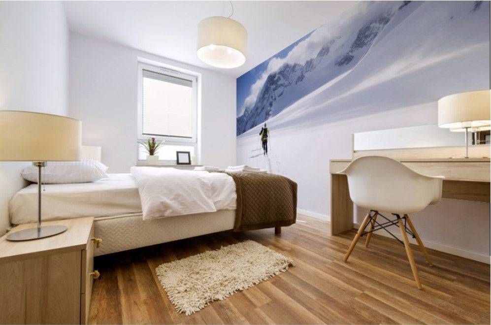 Two skiers ski touring across the Ottemma glacier - Powderaddicts