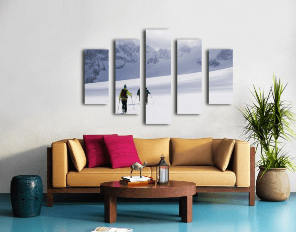 Two skiers ski touring across the Ottemma glacier - Powderaddicts