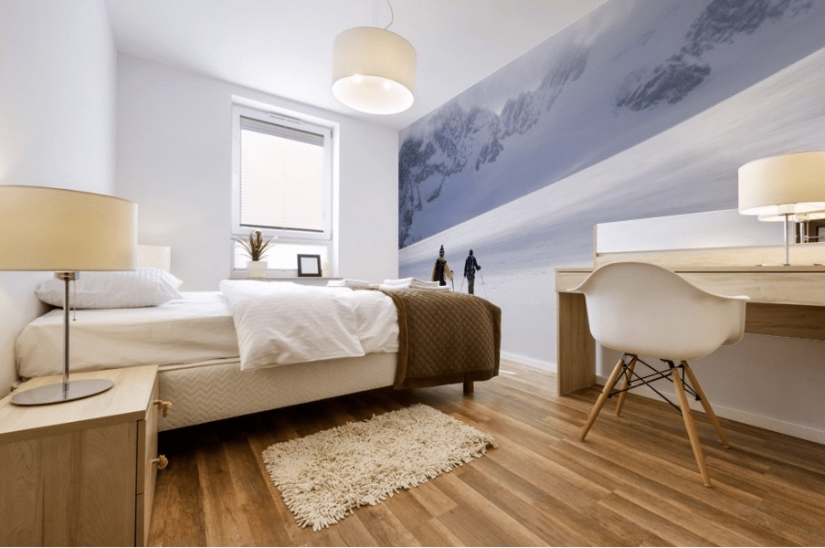 Two skiers ski touring across the Ottemma glacier - Powderaddicts