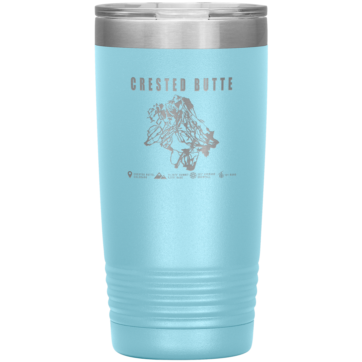 Crested Butte Colorado Ski Trail Map 20oz Tumbler - Powderaddicts