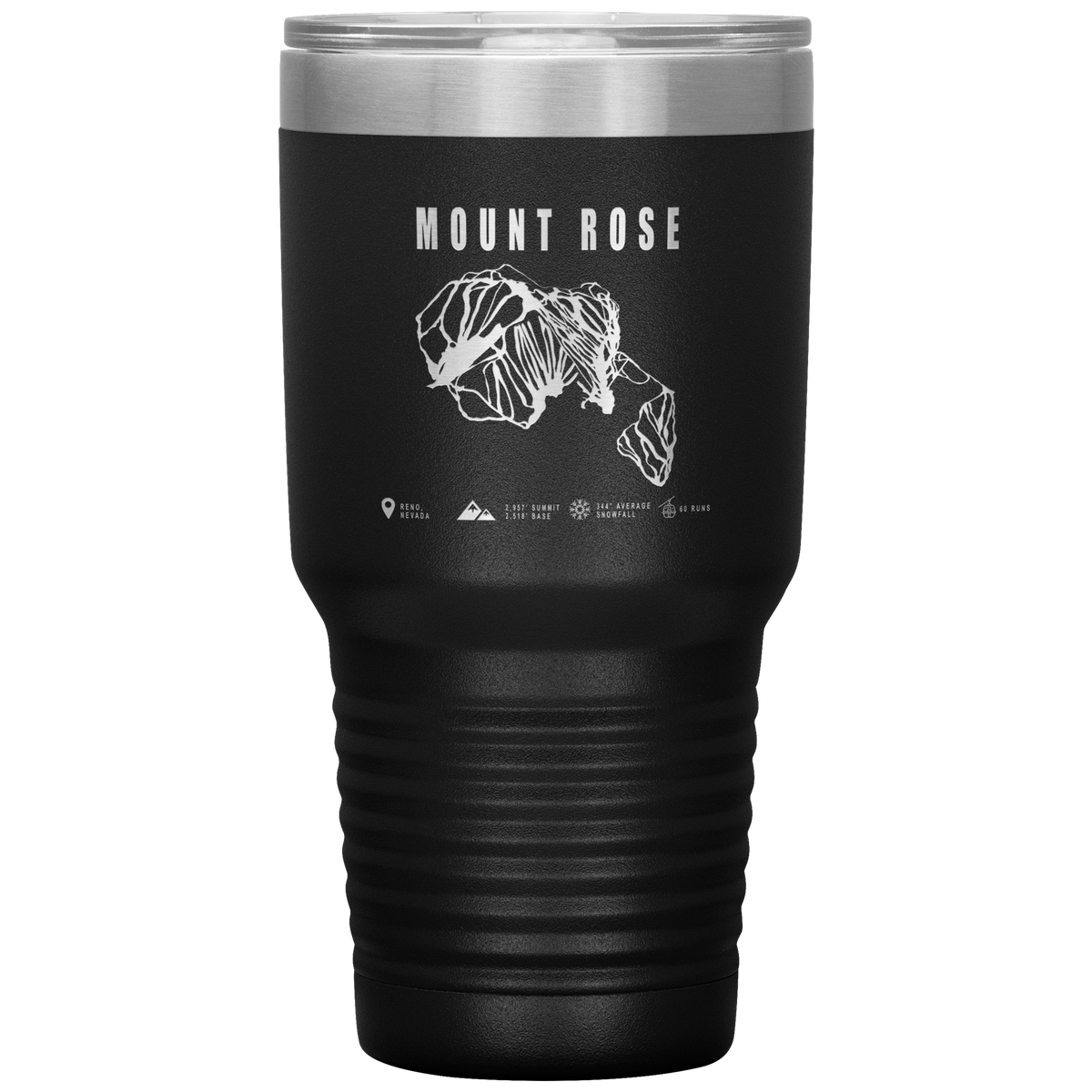 Mount Rose, Nevada Ski Trail Map 30oz Tumbler - Powderaddicts
