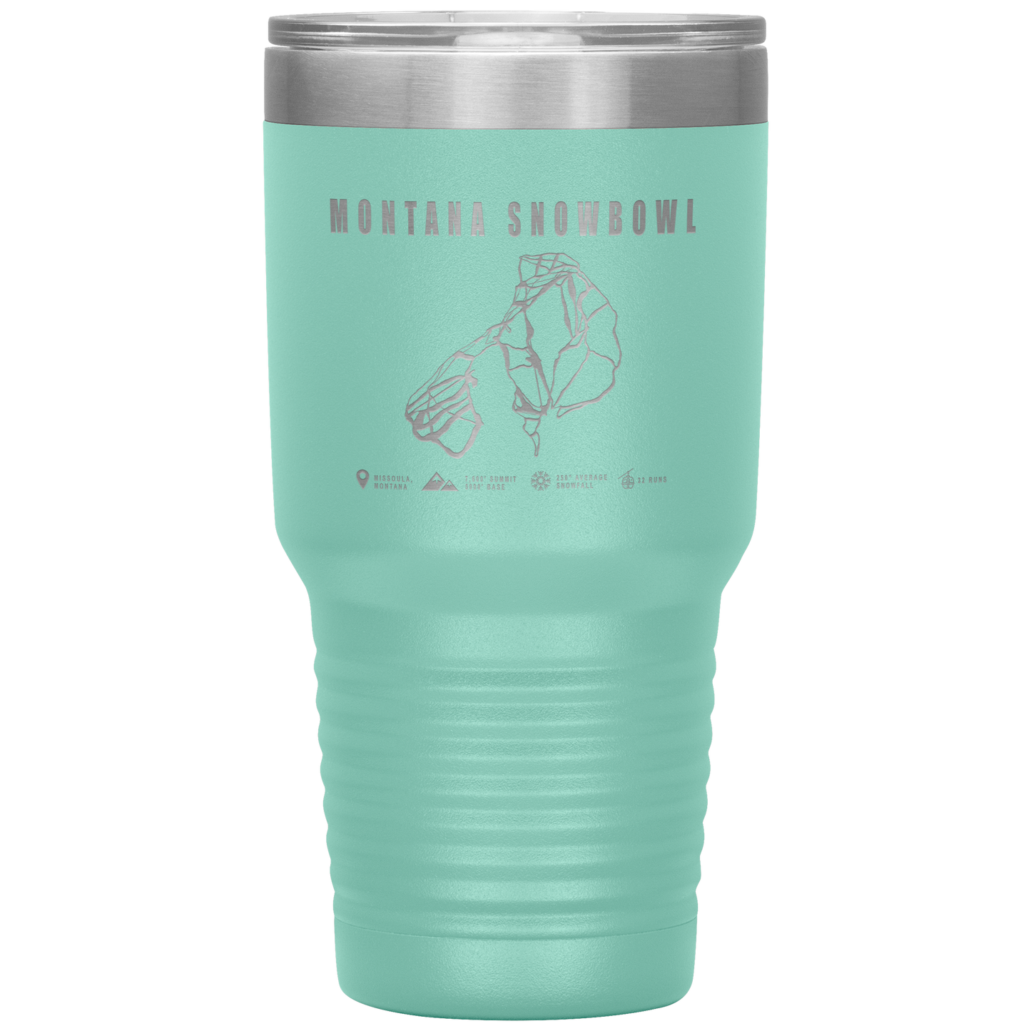 Montana Snowbowl, Montana Ski Trail Map 30oz Tumbler - Powderaddicts
