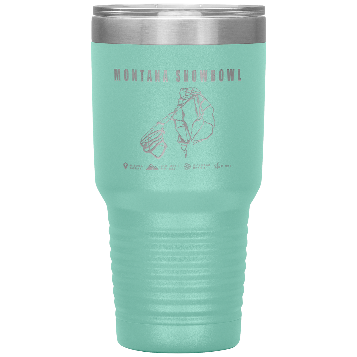 Montana Snowbowl, Montana Ski Trail Map 30oz Tumbler - Powderaddicts