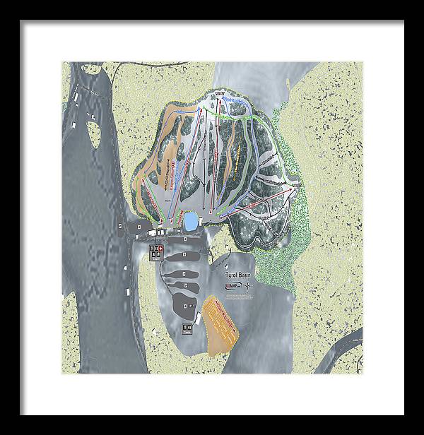 Tyrol Basin Ski Trail Map - Framed Print - Powderaddicts