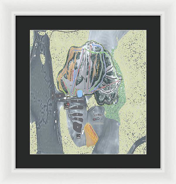 Tyrol Basin Ski Trail Map - Framed Print - Powderaddicts
