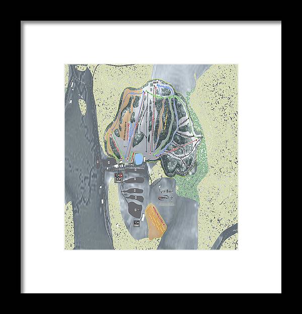Tyrol Basin Ski Trail Map - Framed Print - Powderaddicts