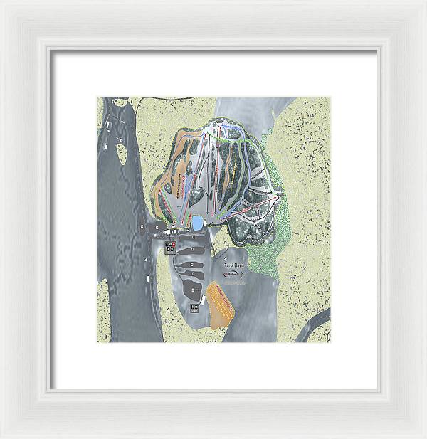 Tyrol Basin Ski Trail Map - Framed Print - Powderaddicts