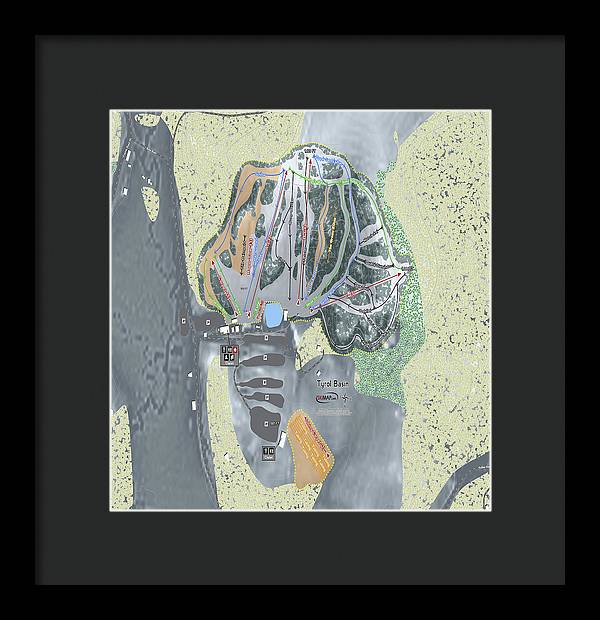 Tyrol Basin Ski Trail Map - Framed Print - Powderaddicts