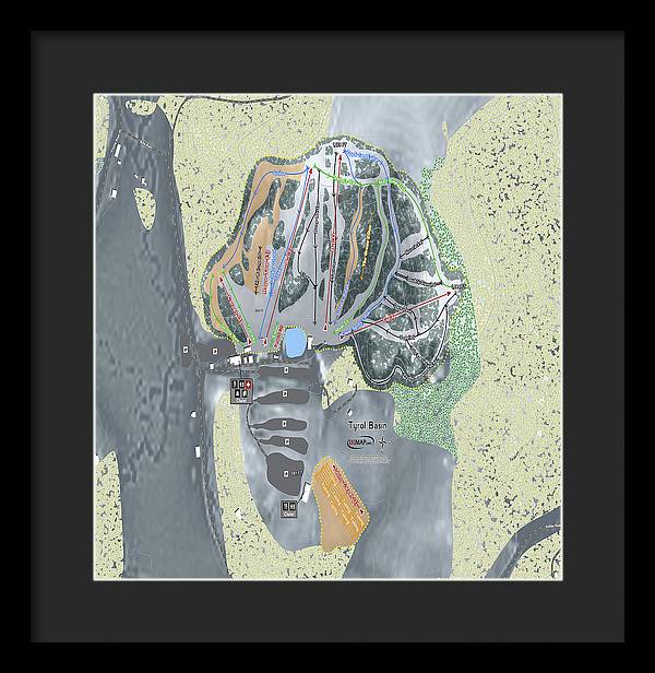 Tyrol Basin Ski Trail Map - Framed Print - Powderaddicts