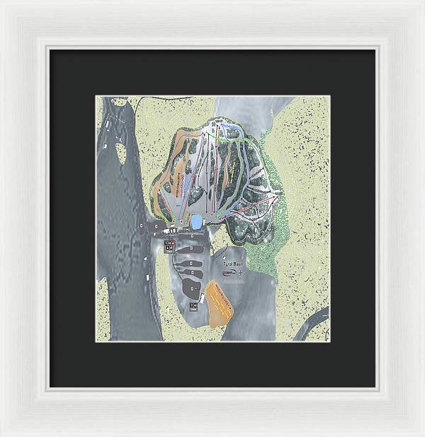 Tyrol Basin Ski Trail Map - Framed Print - Powderaddicts