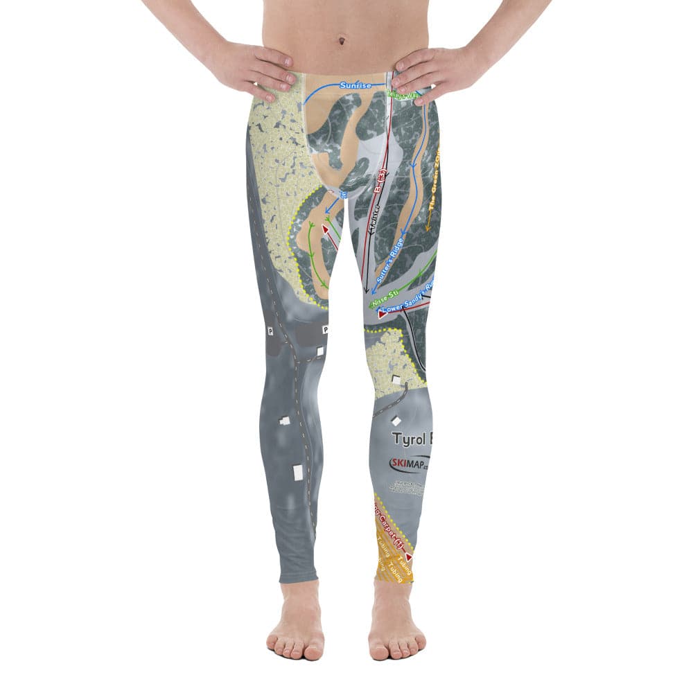 TyrolBasin, Wisconsin Ski Trail Map Men's Base Layer Bottom - Powderaddicts