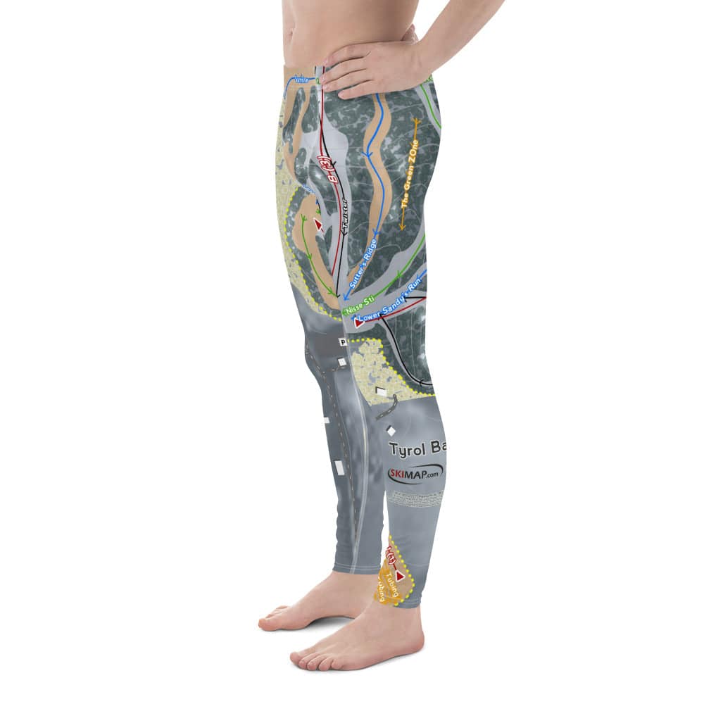 TyrolBasin, Wisconsin Ski Trail Map Men's Base Layer Bottom - Powderaddicts