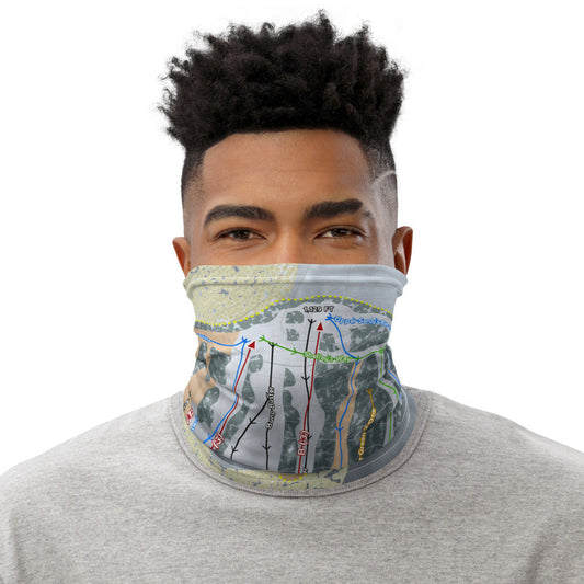TyrolBasin, Wisconsin Ski Trail Map Printed Neck Gaiter - Powderaddicts