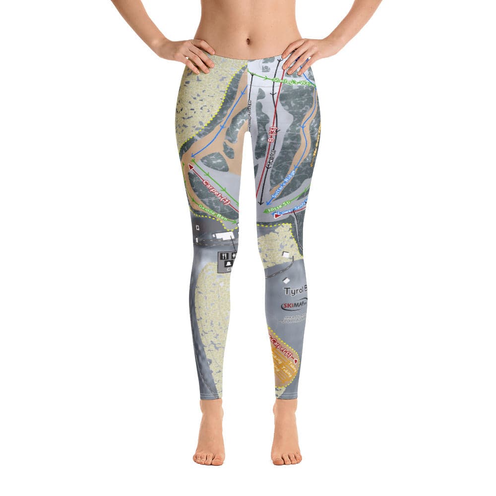 TyrolBasin, Wisconsin Ski Trail Map Women's Base Layer Bottom - Powderaddicts