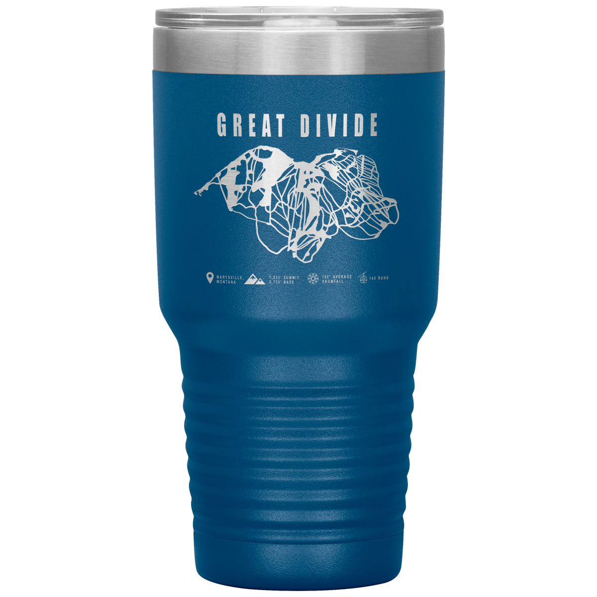 Great Divide Montana Ski Trail Map 30oz Tumbler - Powderaddicts
