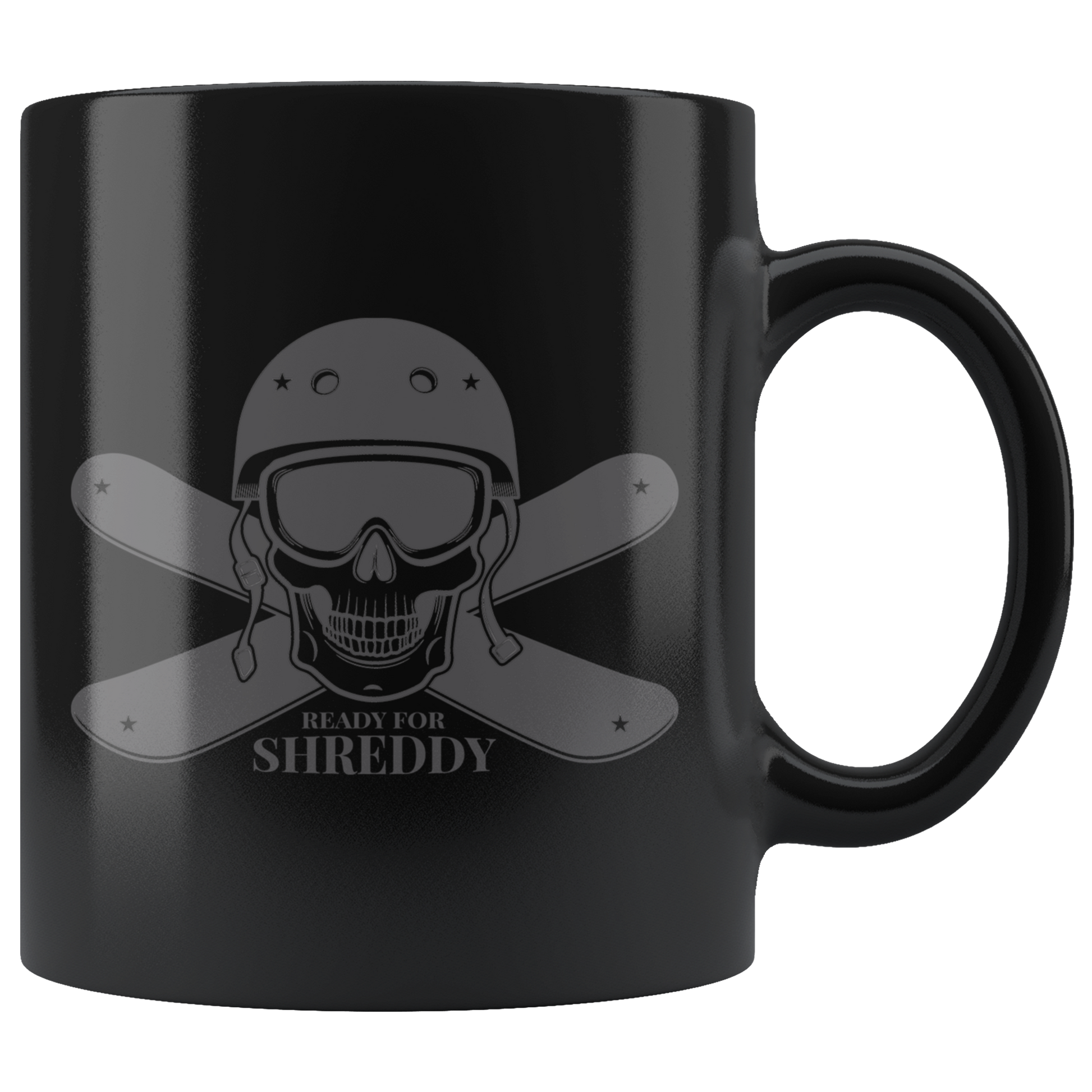 Ready For Shreddy Skeleton Skis Mugs - Powderaddicts