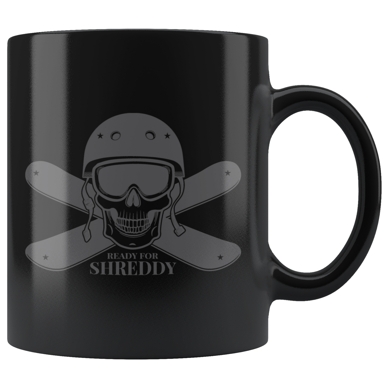 Ready For Shreddy Skeleton Skis Mugs - Powderaddicts