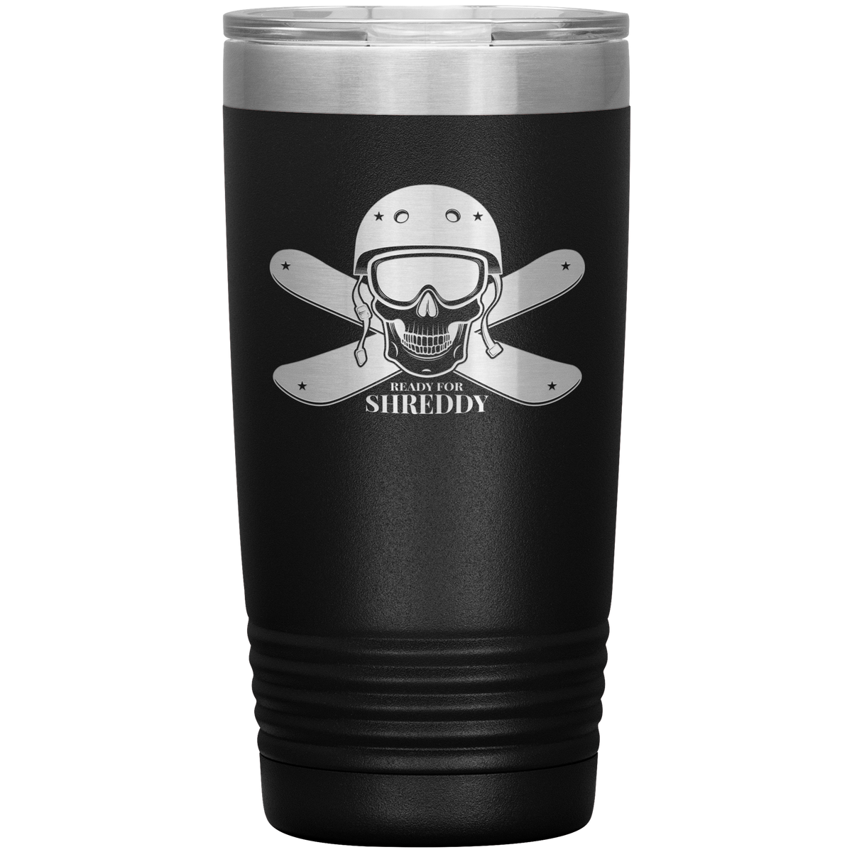 Ready For Shreddy Skeleton Skis 20oz Tumbler - Powderaddicts