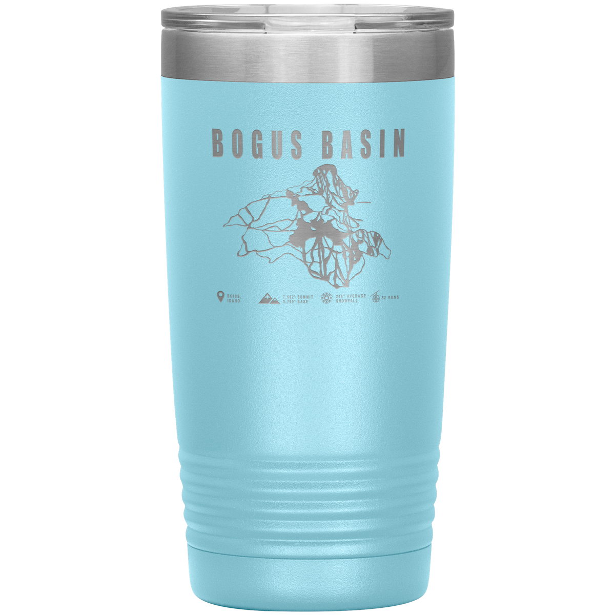 Bogus Basin Idaho Ski Trail Map 20oz Tumbler - Powderaddicts