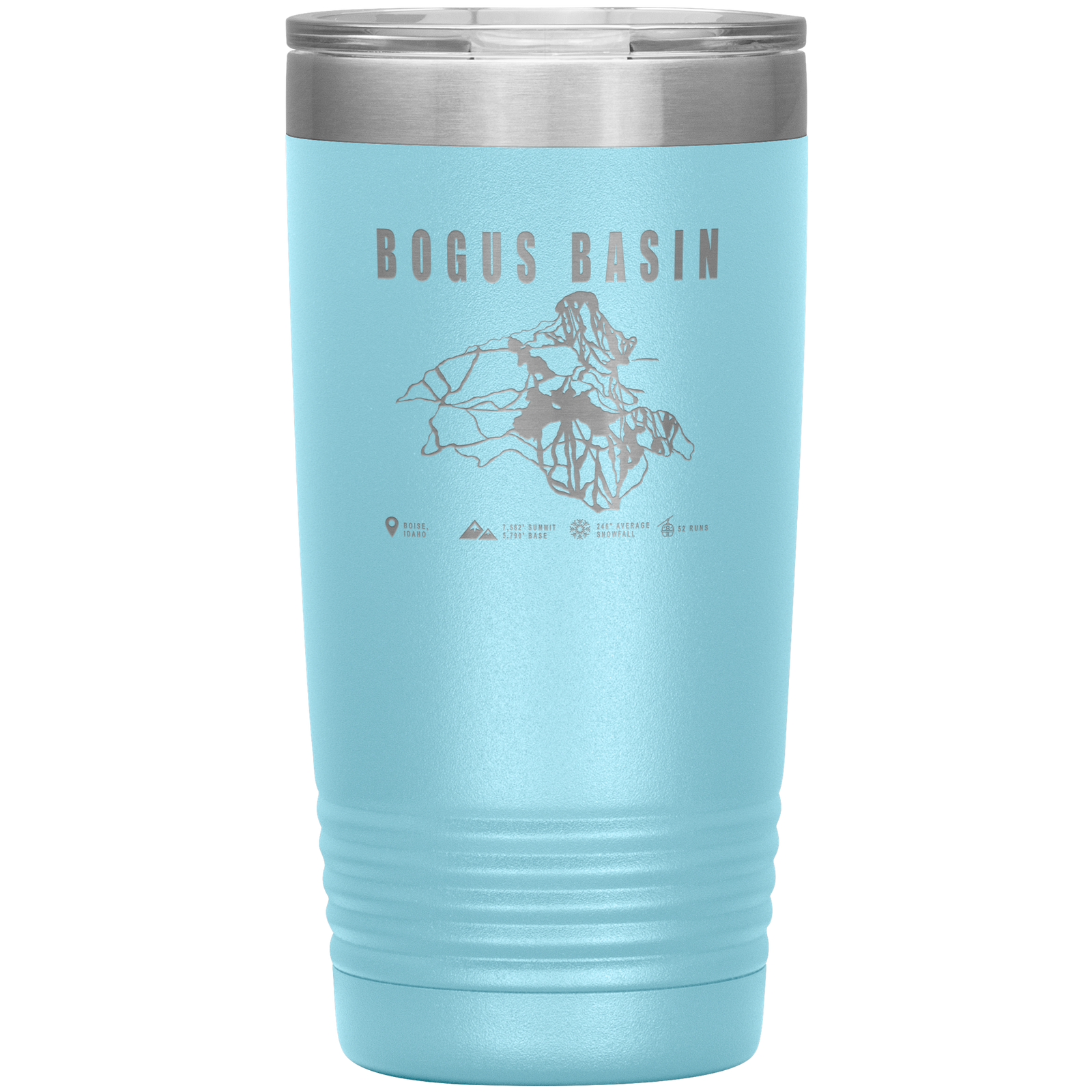 Bogus Basin Idaho Ski Trail Map 20oz Tumbler - Powderaddicts