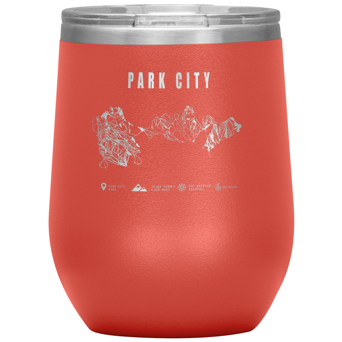 Eagle Point,Utah Ski Trail Map Wine 12oz Tumbler - Powderaddicts